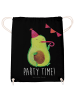 Mr. & Mrs. Panda Drawstring Bag Avocado Party Zeit mit Spruch in Schwarz