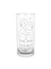 Mr. & Mrs. Panda Wasserglas Pinguine Kuscheln mit Spruch in Transparent