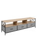 relaxdays TV Lowboard in Greige/ Schwarz - (B)170 x (H)50 x (T)40 cm