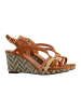 Divine Factory Sandale mit Keilabsatz Braun