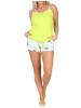 NORMANN Ärmelloser Spaghetti Träger Shorty Pyjama floralem print - 85407 in grün