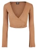 Urban Classics Urban Classics Damen Ladies Cropped Rib Wrapped Longsleeve in darktaupe