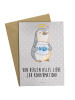 Mr. & Mrs. Panda Grußkarte Pinguin Fisch mit Spruch in Grau Pastell