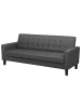 Beliani 3-Sitzer Sofa VEHKOO in Grau/Dunkler Holzfarbton - (W) 200 x (H) 86 x (L) 77 cm