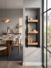 KADIMA DESIGN Wandregal 27x77x18 cm Massivholz / Metall Hängeregal