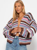 SASSYCLASSY Gestreifter, mehrfarbiger Cardigan in Altrosa