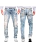 Cipo & Baxx Herren Regular Fit Hose Stonewashed in Light Blue