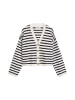 Marc O'Polo DENIM Gestreifter V-Neck-Cardigan relaxed in Dark Blue