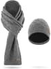 normani Winterset aus Merinowolle Schal und Mütze Muster Yuma in Grau
