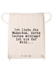 Mr. & Mrs. Panda Turnbeutel Ich liebe die Menschen,... mit Spruch in Creme