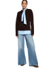 Zero  Strickpullover mit Bluseneinsatz in Patch Brown/Blue