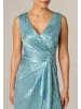 Adrianna Papell Langes Abendkleid Metallic Crinkle Mesh Gown in blue