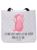 Mr. & Mrs. Panda Shopper Axolotl Hurra mit Spruch in Grau Pastell