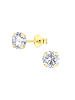 Alexander York Ohrstecker-Set Zirkonia 4, 6, 8 mm in Gold aus 925 Sterling Silber, 2-tlg.