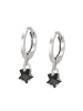 faina Women Huggie Earrings in Silver Black