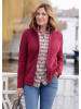 GOLDNER Strick-Fleecejacke in merlot / melange