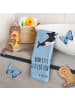Mr. & Mrs. Panda Gästehandtuch Orca Zylinder mit Spruch in Blau Pastell