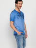 KOROSHI Kurzarm T-Shirt in blau