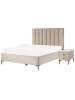 Beliani 3-tlg Schlafzimmer Set SEZANNE in Beige/Grau/Schwarz 170x215x142 cm