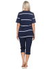 NORMANN Kurzarm Pyjama Schlafanzug Shorty Maritimer Look - 85117 in marine