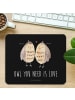 Mr. & Mrs. Panda Mouse Pad Eulen Liebe mit Spruch in Schwarz