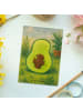 Mr. & Mrs. Panda Postkarte Avocado Kern Design ohne Spruch in Weiß