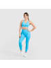 SMILODOX Kompression Leggings Amaze Ripp in Hellblau Melange