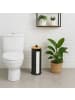 relaxdays Toilettenpapier Aufbewahrung in Schwarz/ Natur - (H)49 x Ø 14,5 cm