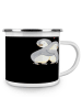 Mr. & Mrs. Panda Camping Emaille Tasse StandeMenschtliche Trauung V... in Schwarz
