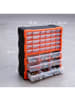 relaxdays Kleinteilemagazin in Schwarz/ Orange - (B)38 x (H)47 x (T)16 cm