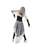 tectake Tailliertes Vokuhila-Kleid, schwarz/weiß