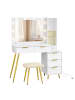 VASAGLE Schminktisch Maxe in Weiß - (B)40 x (H)135 x (T)110 cm