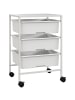 HOMCOM Rollwagen in Weiß 40,8L x 33,5B x 60,5H cm
