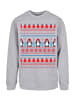 F4NT4STIC Sweatshirt Christmas Pinguin Muster in grau meliert