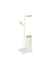 relaxdays WC Garnitur in Weiß/ Natur - (B)23 x (H)71 x (T)18 cm