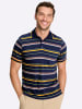 WITT WEIDEN Kurzarm-Poloshirt in dunkelblau-ocker-gestreift