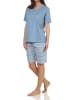 NORMANN kurzarm Schlafanzug Shorty Pyjama Ethnolook in hellblau