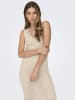 JACQUELINE de YONG Kleid Locker Leichtes Sommer Basic Midi-Strickkleid in Beige