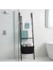 relaxdays Handtuchleiter in Schwarz - (B)50 x (H)170 x (T)21 cm