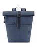 Reisenthel travelling rolltop - Rucksack 15.6" 53 cm (herringbone grey) in herringbone dark blue