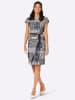 Sieh an! Jerseykleid in schwarz-sand-bedruckt