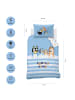 MTOnlinehandel Baby Bettwäsche "Bluey - Family Time" in Hellblau/ Weiß