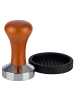 Buddy's Bar Tamper mit Matte in Braun, Maße: 5,3x5,3x9 cm