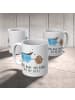 Mr. & Mrs. Panda Plastikbecher Kaffee Bohne mit Spruch in Weiß