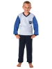 NORMANN Frottee Pyjama langarm Schlafanzug Bündchen - 65474 in navy