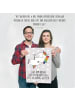 Mr. & Mrs. Panda Poster Einhorn Blümchentail mit Spruch in Grau Pastell