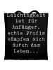 Mr. & Mrs. Panda Shopping Tasche Spruch Leichtigkeit für Profis ... in Schwarz