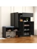 ABRIHOME 2 in 1 Schuhschrank mit gepolsterter Sitzbank, Schwarz