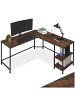 tectake Schreibtisch Hamilton 138 x 138 x 75,5 cm, Industrial Holz dunkel, rustikal