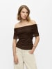 Object Off Shoulder Top in Seal Brown1